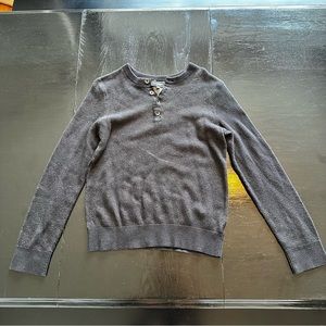 Express Small Black Crewneck Sweater With Buttons Business Work Clothes